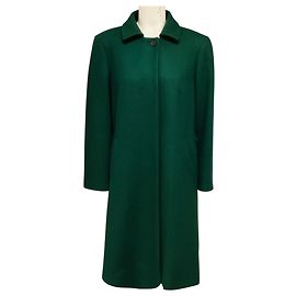 Abrigo de largo medio Piazza Sempione verde con botones frontales de lana y cashmere