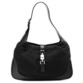 Gucci 001 3306 Borsa a spalla Jackie in nylon nero
