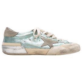 Baskets basses métallisées Golden Goose Bleues & Grises Taille 39