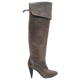Botas altas sobre la rodilla de tacón y puntera fina Balenciaga Grises Talla 39.5