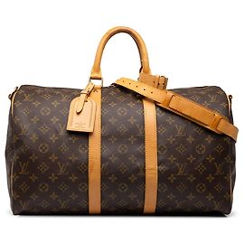 Borsa da viaggio Louis Vuitton Monogram Keepall Bandouliere 45 Marrone