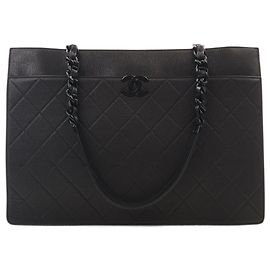 Borsa Shopping Chanel Large Quilted Caviar My Everything Nera