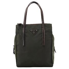 Prada Saco Tote 1995 Green Tessuto Nappa Nylon