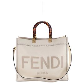 Sac à main 2Way Fendi Sunshine Medium en cuir Beige 8BH386