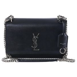 Autre Marque Saint Laurent Paris Sunset Leder Crossbody Bag mit Kette in Schwarz 442906
