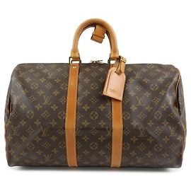 Louis Vuitton Monogram Keep All 45 Boston Bag Brown M41428