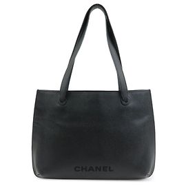 Bolso de hombro CHANEL de piel caviar, bolso tote, bolso de mano negro