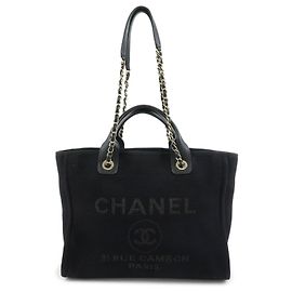 CHANEL Deauville Tote MM Borsa a mano 2WAY Borsa a spalla Nera A57069