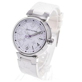 Louis Vuitton Tambour Quartz Stainless Steel and Monogram Rubber 34
