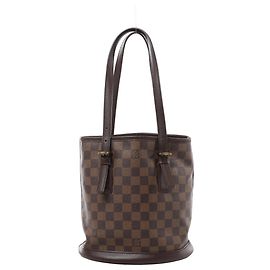 Bolso de hombro Louis Vuitton Marais Damier Ebene en Marrón N42240
