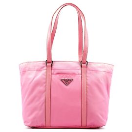 Prada B6242 Pink Tessuto Saffiano Nylon Tote Bag