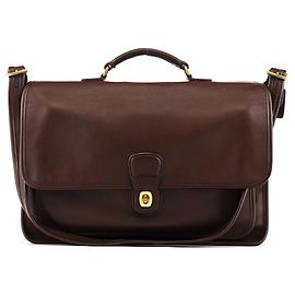 Coach Maleta Metropolitan 2-Way 5180 em couro curtido ao luva marrom escuro