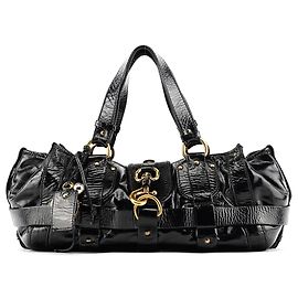 Chloé Borsa Tote Kerala in pelle verniciata nera