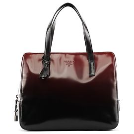 Prada 1995 Red Black Spazzolato Fume Tote Bag