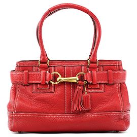 Coach 10212 Borsa Tote Hamptons in pelle martellata rossa