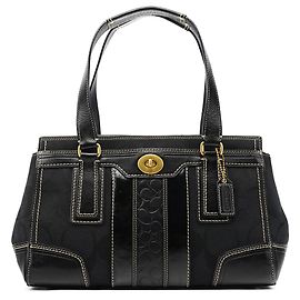 Coach 11645 Borsa Tote Turnlock in Signature Canvas nero
