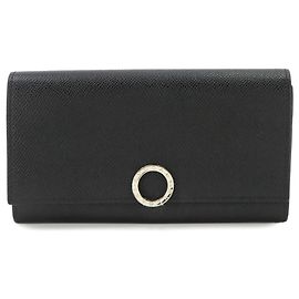 Bulgari Cartera larga bi-fold de piel Bvlgari