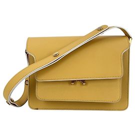 Marni Bolsa de ombro e tiracolo Trunk média em couro amarelo