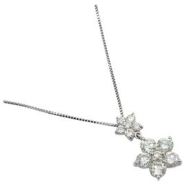 Autre Marque Collana Fiore in Platino e Diamanti