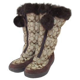 Coach Signature Lange Stiefel aus Kaninchenfell