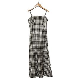 Autre Marque Vestido Deicy Check Negro y Blanco