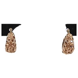 Autre Marque Pendientes de aro Plumeria 14K