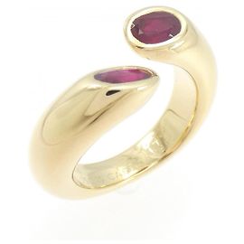 Anello Cartier Ellipse D’Ette Au750 Oro Giallo Rubino Misura 9.5