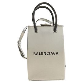 Borsa a tracolla Balenciaga Shopping Phone Holder in pelle di vitello