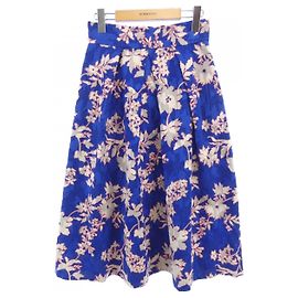 Autre Marque Falda UNITED ARROWS Beige con Motivo de Flores Azules