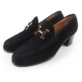 Hermès Hermes Constance H Metal Loafer aus Wildleder