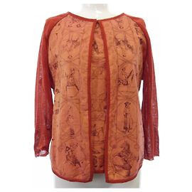Hermès Ensemble Top in Twill di Lana, Cotone, Lino e Viscosa