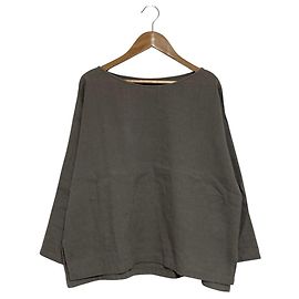 Autre Marque top oversized scollo a barca in lino evam eva