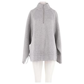 Felpa dritta grigia Rotate con zip
