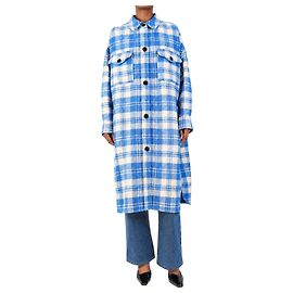 Isabel Marant Cappotto tessuto con stampa a quadri Blue Fontizi - taglia UK 6