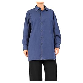 Autre Marque Langärmelige Baumwollbluse in Marineblau - Größe M