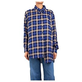 Balenciaga Flanela xadrez oversized azul - size UK 6