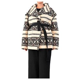 Autre Marque Josialo belted frayed cotton-blend jacquard jacket - size UK 12