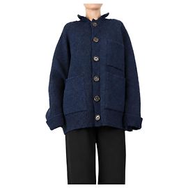 Autre Marque Cardigã de lã pesada azul - tamanho M