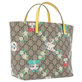 GUCCI GG Supreme Children's Hand Bag PVC Yuko Higuchi Beige 410812