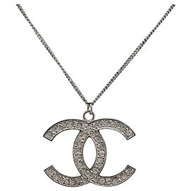 CHANEL COCO Mark Halskette Metall Silber CC