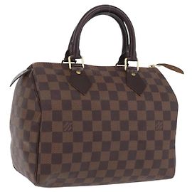LOUIS VUITTON Damier Ebene Speedy 25 Hand Bag N41532 LV
