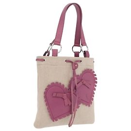 Autre Marque Saint Laurent Kahala Tote Bag Canvas Beige Silver