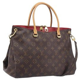 LOUIS VUITTON Monogram Pallas MM Hand Bag 2way Red M41175 LV
