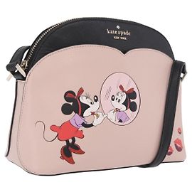 kate spade x Disney Minnie Mouse Bolsa de Ombro em Couro Rosa Dourado