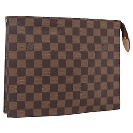 LOUIS VUITTON Damier Ebene Poche Toilette 26 Pouch N47543 LV