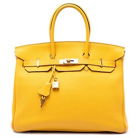 Hermès Yellow Togo Birkin Retourne 35