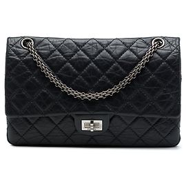 Chanel Black Quilted Aged Calfskin Reissue 2.55 Double Flap 226