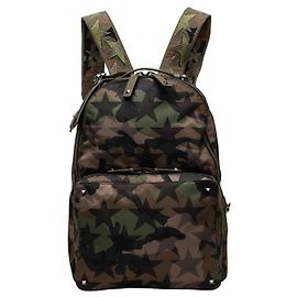 Zaino Valentino Rockstud Camouflage Stars in nylon marrone