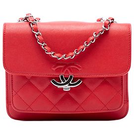 Chanel Red Mini Quilted Calfskin CC Box Flap
