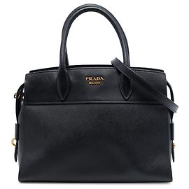 Bolsa Prada Esplanade em Saffiano e City Calf preto